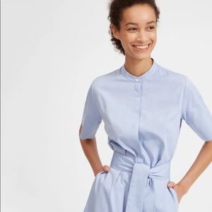 Everlane Collarless Tunic ShirtDress Blue Size 4